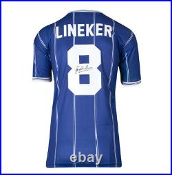 Framed Gary Lineker Signed Leicester City Shirt Home, 1984, Number 8 Panoram