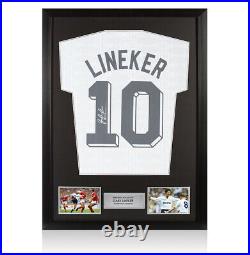 Framed Gary Lineker Signed Tottenham Hotspur Shirt Home, 1991, Number 10