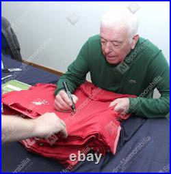 Framed Ian Callaghan Signed Liverpool Shirt Heritage Red Shankly Tee Panoram