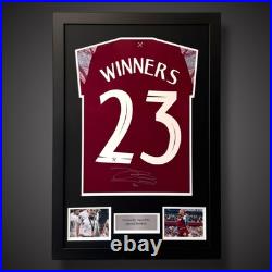 Framed Jarrod Bowen Hand Signed'Winners' West Ham Football Shirt With COA £275