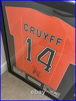 Framed Johan Cruyff Netherlands Home Shirt Framed Holland with Signature On Back