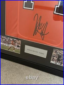 Framed Johan Cruyff Netherlands Home Shirt Framed Holland with Signature On Back