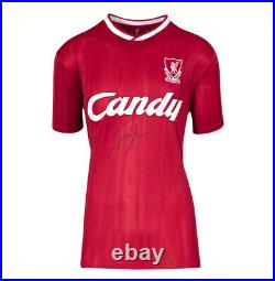 Framed John Barnes Signed Liverpool Shirt 1988-89, Candy Panoramic