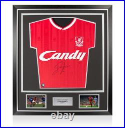 Framed John Barnes Signed Liverpool Shirt 1988-89, Candy Premium