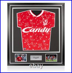 Framed John Barnes Signed Liverpool Shirt 1989-91, Candy Premium