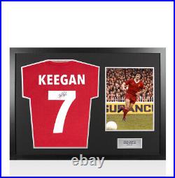 Framed Kevin Keegan Signed Liverpool Shirt Shankly Tee, Number 7 Panoramic