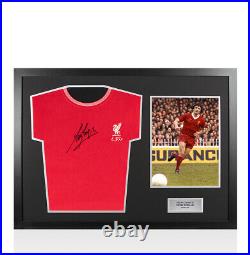 Framed Kevin Keegan Signed Liverpool Shirt Shankly Tee Panoramic