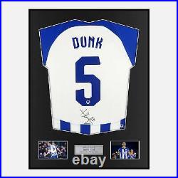 Framed Lewis Dunk Signed Brighton Shirt Home 2023-24 Modern