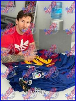 Framed Lionel Messi Signed Barcelona 2019/20 Football Shirt Coa & Proof La Liga