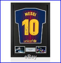 Framed Lionel Messi Signed Barcelona Shirt 2017/2018 Number 10 Autograph