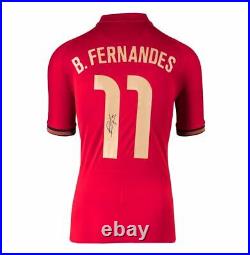 Framed Luis Figo & Bruno Fernandes Signed Portugal Shirts Dual Framed