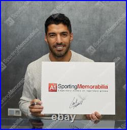 Framed Luis Suarez Signed Barcelona Shirt 2019/2020, Number 9 Autograph