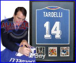Framed Marco Tardelli Signed Italy 1982 World Cup Shirt See Proof