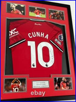 Framed, Matheus Cunha Hand Signed Manchester United 25/26 Home Shirt + COA