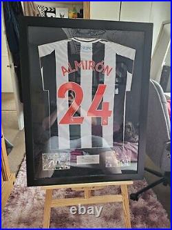 Framed Miguel Almiron Hand Signed Newcastle Football Shirt With COA