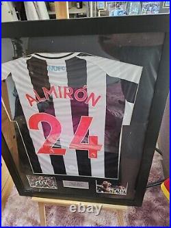 Framed Miguel Almiron Hand Signed Newcastle Football Shirt With COA