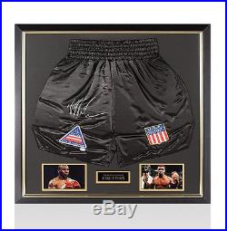 Framed Mike Tyson Signed Boxing Shorts Autograph