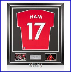 Framed Nani Signed Manchester United Shirt 2019-2020, Number 17 Premium