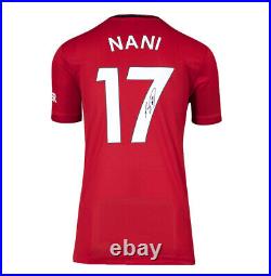 Framed Nani Signed Manchester United Shirt 2019-2020, Number 17 Premium