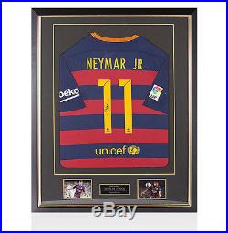 Framed Neymar Jr Signed Barcelona Shirt 2015/2016 Premium Framed Autograph