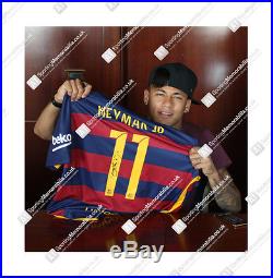 Framed Neymar Jr Signed Barcelona Shirt 2015/2016 Premium Framed Autograph