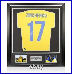 Framed Oleksandr Zinchenko Signed Ukraine Shirt Premium Autograph Jersey