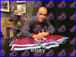 Framed Paolo DI Canio Signed West Ham United 10 Football Shirt See Proof Coa