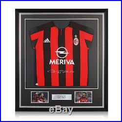 Framed Paolo Maldini Signed 2003-04 AC Milan Player Issue Shirt