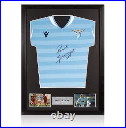 Framed Paul Gascoigne Signed Lazio Shirt Home, 2019-2020 Autograph Jersey