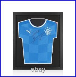 Framed Paul Gascoigne Signed Rangers Shirt Compact Autograph Jersey