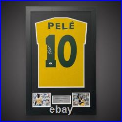 Framed Pele Hand Signed Brazil Shirt Great Value £899 With COA Fantastic Item