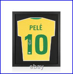Framed Pele Signed Brazil Shirt 1970 Style Number 10 Compact Autograph