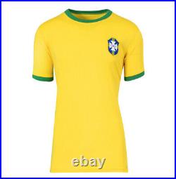 Framed Pele Signed Brazil Shirt 1970 Style Number 10 Premium Autograph
