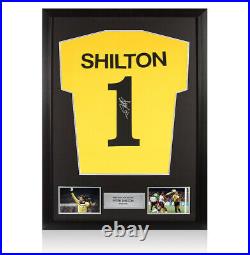 Framed Peter Shilton Signed Goalkeeper Jersey Shirt Yellow Autograph