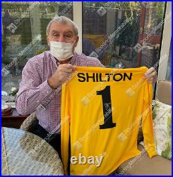 Framed Peter Shilton Signed Goalkeeper Jersey Shirt Yellow Autograph