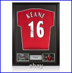 Framed Roy Keane Signed Manchester United Shirt Number 16 Autograph Jersey
