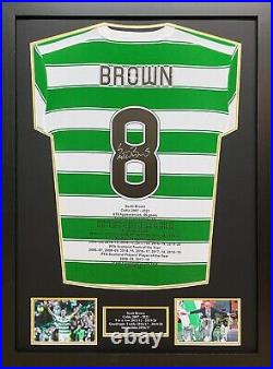 Framed Scott Brown Signed Celtic Career Stats Shirt Comes With Proof & Coa