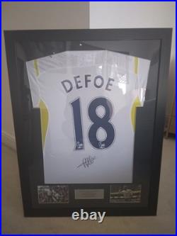 Framed Signed Jermain Defoe Tottenham Home Shirt With COA
