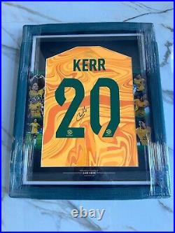 Framed Signed Sam Kerr Australia Home Shirt