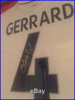Framed Signed Steven Gerrard England Shirt (Security Tagged Original)
