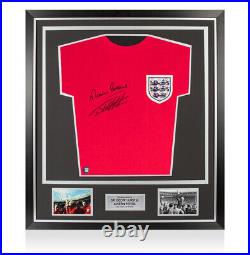 Framed Sir Geoff Hurst & Martin Peters Dual Signed 1966 England Shirt Score Dr