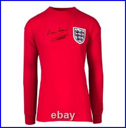 Framed Sir Geoff Hurst & Martin Peters Dual Signed 1966 England Shirt Score Dr
