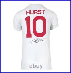 Framed Sir Geoff Hurst Signed England T-Shirt Hurst 10 Premium Autograph