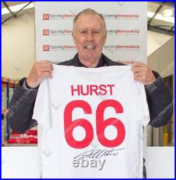 Framed Sir Geoff Hurst Signed England T-Shirt Hurst 66 Panoramic