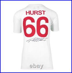 Framed Sir Geoff Hurst Signed England T-Shirt Hurst 66 Panoramic