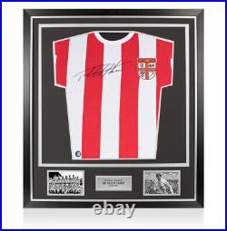 Framed Sir Geoff Hurst Signed Retro Stoke City Shirt Premium Autograph