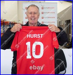 Framed Sir Geoff Hurst Signed T-Shirt Number 10, With 4-2 Inscription