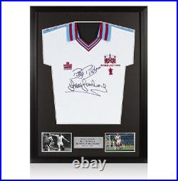 Framed Sir Trevor Brooking & Billy Bonds Dual Signed West Ham Shirt 1980, FA C
