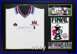 Framed Sir Trevor Brooking Signed West Ham United 1980 Fa Cup Shirt & Proof Coa