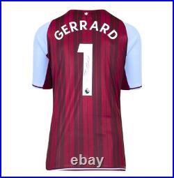 Framed Steven Gerrard Signed Aston Villa Shirt 2021-2022 Autograph Jersey